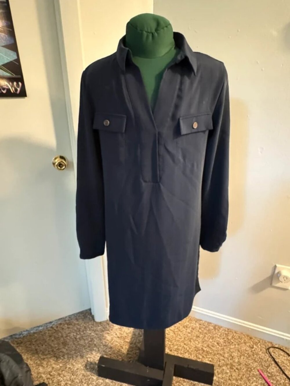 Navy Collared Dress